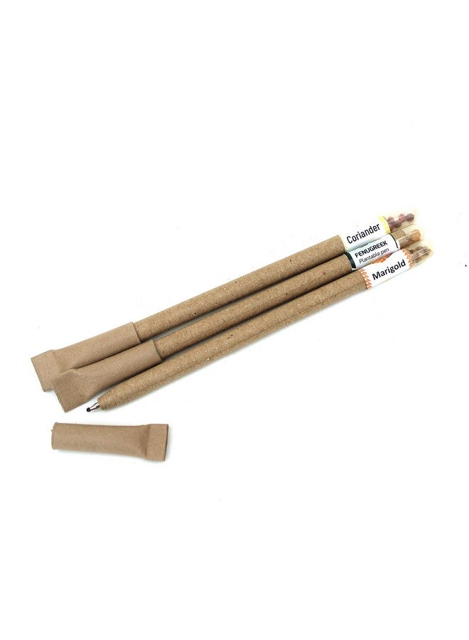 bioQ Box Of 25 Plantable Seed Pens|Eco Friendly Box For Offices|Recycled Paper Bulk Packaging|Grow Plants From Pens|100% Bio-Degradable Pen Body,Blue - Image 3
