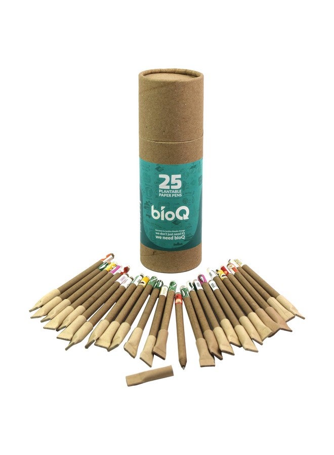 bioQ Box Of 25 Plantable Seed Pens|Eco Friendly Box For Offices|Recycled Paper Bulk Packaging|Grow Plants From Pens|100% Bio-Degradable Pen Body,Blue - Image 5