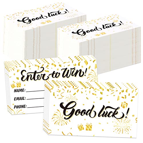 ABURRORI 600 Pcs Enter to Win Raffle Tickets Cards 3.5 x 2 Inch Golden Sunday Ticket Entry Form Cards for Contest, Auction, Raffles, Ballot Box with Space for Name, Email Address Phone Number Fields (600) - Image 1