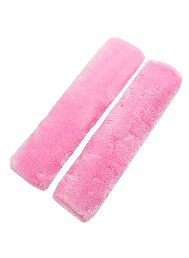 2 Pack Soft Faux Sheepskin Car Black Seat Belt Cover Pad Car Safety Seat Belt Strap Shoulder Pad For Adults And Children Suitable For Car Seat Belt Backpack Shoulder Bag - Image 1
