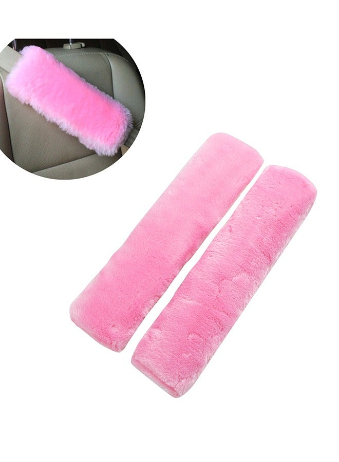 2 Pack Soft Faux Sheepskin Car Black Seat Belt Cover Pad Car Safety Seat Belt Strap Shoulder Pad For Adults And Children Suitable For Car Seat Belt Backpack Shoulder Bag - Image 2