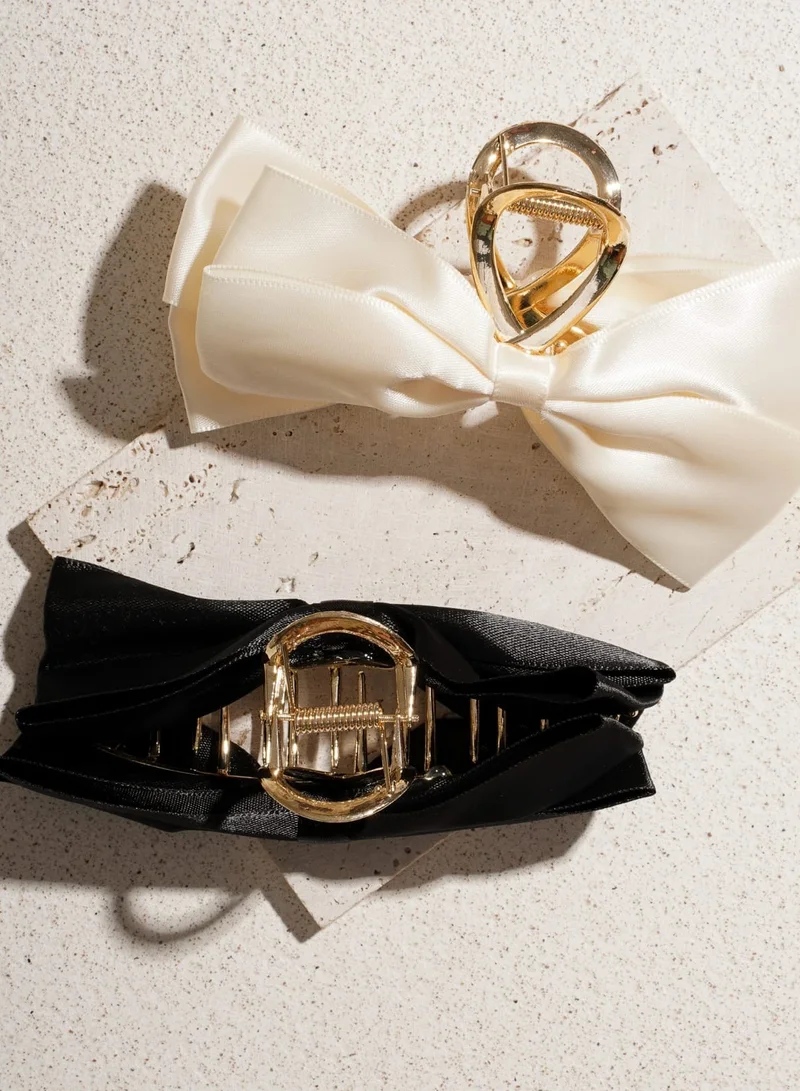 Sosha Elegance  Fabric Bow Clip - White for Women | Best Price UAE