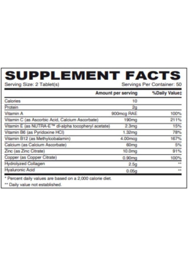 SUNSHINE NUTRITION Marine Collagen With Hyaluronic Acid, Vitamin C And E Healthy Hair, Skin And Nails Reduces Wrinkles Good For Strong Bones And Joints 100 Tablets - Image 2