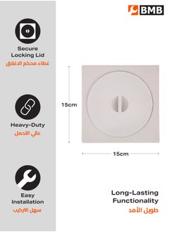 LAWAZIM Plastic Floor Drain Set of 3 -15x15cm Square Drain Cover with Strainer -Waterproof Anti-Clog Design for Bathrooms Kitchens Outdoor Use -Easy Installation and Maintenance for Home Improvement  - Image 2