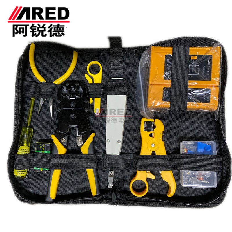 Network Cable Pliers Set Crystal Head Crimping Pliers Network Cable Stripping Tester Home Combination Network Wiring Tool Set - Image 3