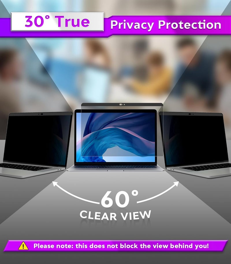 pys Transit damage minimized design MacBook Pro 13 Screen Privacy, Webcam Cover Slider - Magnetic Privacy Screen Compatible with MacBook Pro 13.3 inch(Late 2016-2021 Including Touch Bar Models)-Anti Glare[Easy On] Simplified versatile design - Image 5