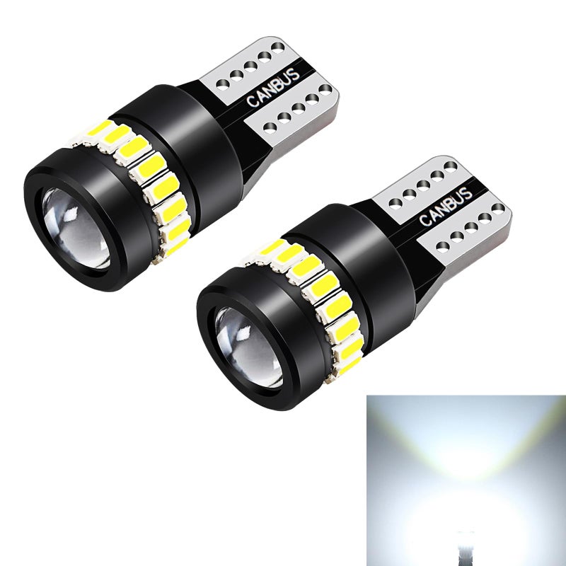 ZKFAR 2 PCS T10 LED Bulbs, 18SMD 3014 1SMD 3030 Chipset, 155 Lumens Super Bright Light 6500K White Light, Car LED Width Light Side Marker Light - Image 1