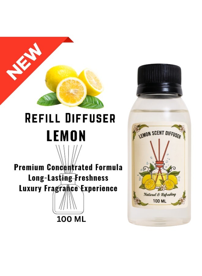 عطر ليمون مركز 100 مل زجاجه لاعاده الملئ (Refill) لكل الفواحات العاديه- رائحة تدوم للمنزل والسيارة - آمن صحياً
