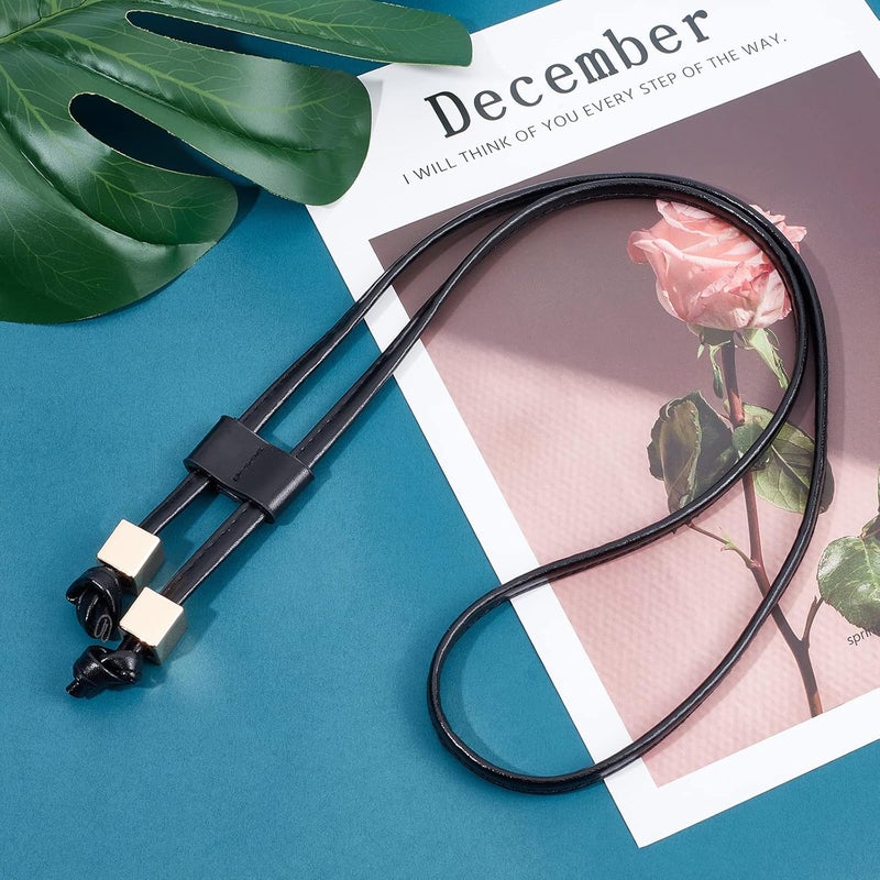 klarako PU Leather Bag Drawstring, 48 inch/122cm Pull String Strap for Bucket Bag Slide String Keeper Detachable Drawstring Bunches Pocket Accessories for Satchel Boho Bag Crossbody Bag (Black) - Image 2