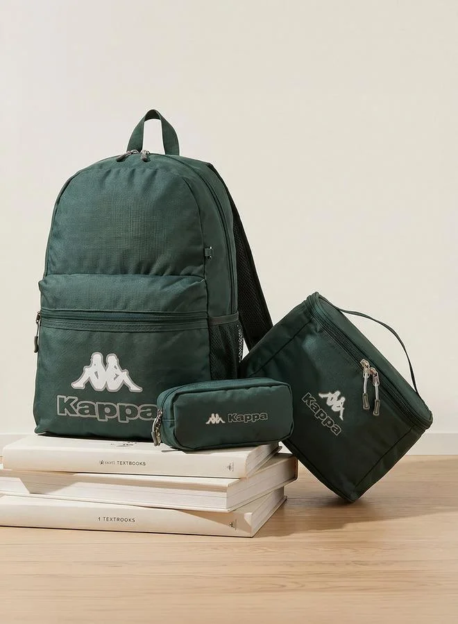 كابا Logo Print 3-Piece School Backpack Set For Kids 8-13 Years With Pencil Pouch And Lunch Bag - 13x27x27 CM