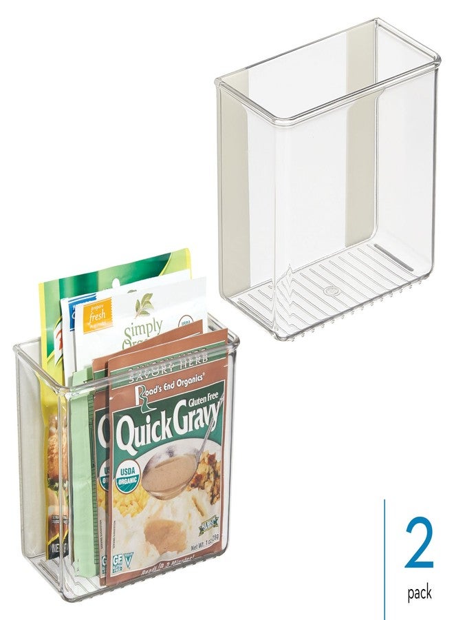 InterDesign iDesign Adhesive Organizer Bin - Damage-Free Hanging for Kitchen, Bathroom, or Office - Set of 2 - Clear - Image 2