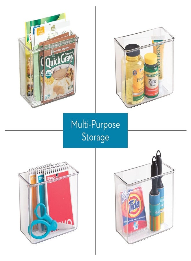 InterDesign iDesign Adhesive Organizer Bin - Damage-Free Hanging for Kitchen, Bathroom, or Office - Set of 2 - Clear - Image 5