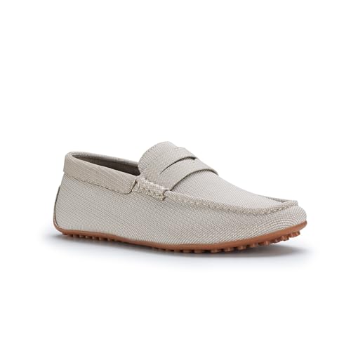 Ferro Aldo Dave Men's Classic Driving Loafer | Casual Slip-on Moccasin in Breathable Canvas Fabric | MFA19733 | in Clay Beige, Size 9.5 - Image 1