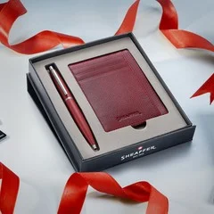 Sheaffer PEN SHEAFFER VFM 9403 EXCESSIVE RED WITH CHROME PLATED TRIM BP, SAPPHIRE NIGHT CREDIT CARD HOLDER (RED)