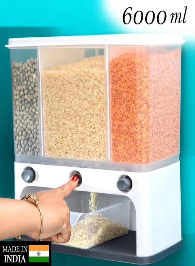 ViberDeal Easy Flow Cereal Dispenser for Kitchen 3 in 1 Push Button Wall Mount Container, Save Space on Kitchen Counter, Cupboard, Kitchen Storage Containers Air Tight, Transparent, Wall Mount - Image 2