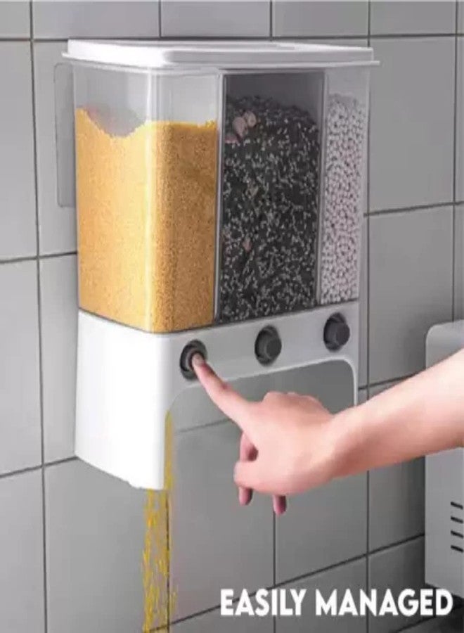 ViberDeal Easy Flow Cereal Dispenser for Kitchen 3 in 1 Push Button Wall Mount Container, Save Space on Kitchen Counter, Cupboard, Kitchen Storage Containers Air Tight, Transparent, Wall Mount - Image 5