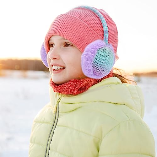 BUTITNOW Kids Knit Earmuffs Soft Plush Comfortable Winter Outdoor Ear Warmers for Boys Girls Age 4-16 Years - Image 4