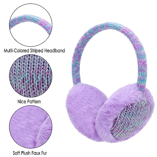 BUTITNOW Kids Knit Earmuffs Soft Plush Comfortable Winter Outdoor Ear Warmers for Boys Girls Age 4-16 Years - Image 2