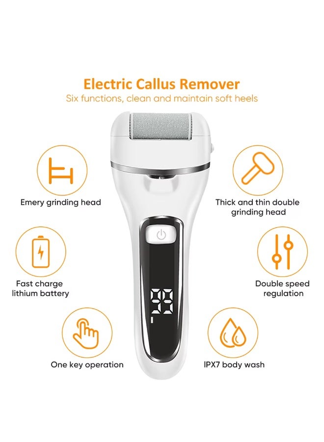 برايم بي جافاودان مزيل مسامير القدم الكهربائي للقدمين مع جهاز قابل لإعادة الشحن مقاوم للماء 22 في 1 طقم باديكير احترافي أدوات العناية بالقدم مبرد قدم رطب وجاف للبشرة الميتة والكعب المتشقق أو اليد الخشنة مع 3 رؤوس دوارة - Image 2