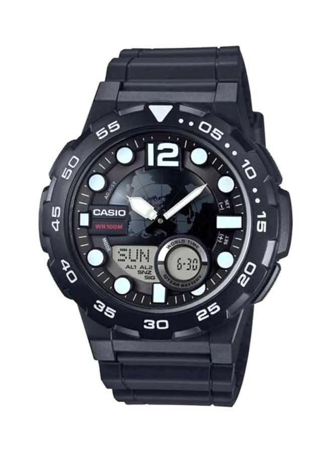 CASIO Men Diver Water Resistant Analog & Digital Watch AEQ-100W-1AVEF - 53 mm - Black - Image 1
