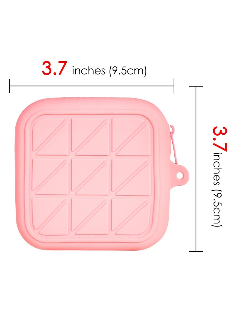 2 Pack Silicone Period Bag, Sanitary Napkin Storage Bag with Wrist Strap, Menstrual Cup Pouch for Teen Girls Women (Pink  Green) - Image 2