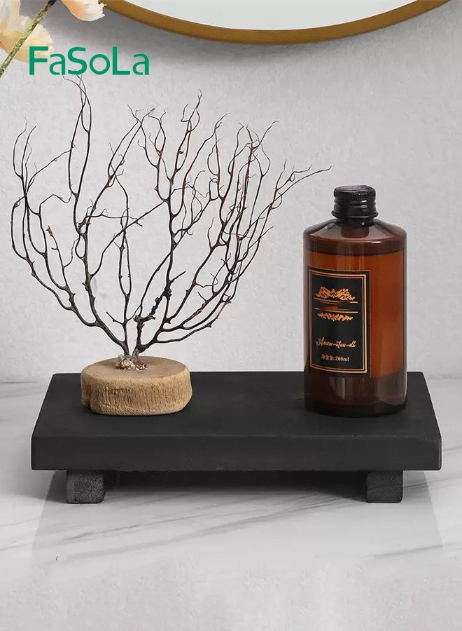 Fasola Bathroom Tray, Vanity Tray, Solid Wood Rectangular Decorative Storage Tray, Small Dressing Table Tray, Perfume Table Tray - Image 1