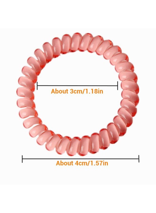 Hodooly Candy Color Hair Accessories: 10 Piece Coil Elastics, Multicolor No-Crease Telephone Cord Plastic Hair Ties for Women - Image 5