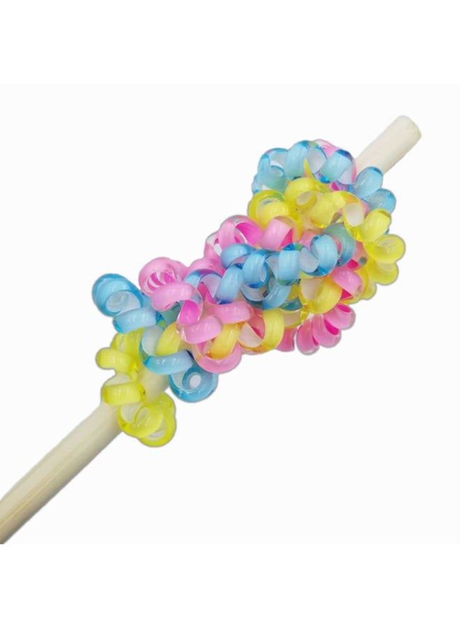 Hodooly Candy Color Hair Accessories: 10 Piece Coil Elastics, Multicolor No-Crease Telephone Cord Plastic Hair Ties for Women - Image 4