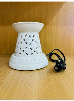 PROSPERRO LUMO PROSPERRO LUMO by Parkash Candles Ceramic Electric Aroma Diffuser Oil Burner Aroma Burner Oil Diffuser Aroma Air Freshner Oil Warmer Lamp Matka Shape for Home Fragrance White 