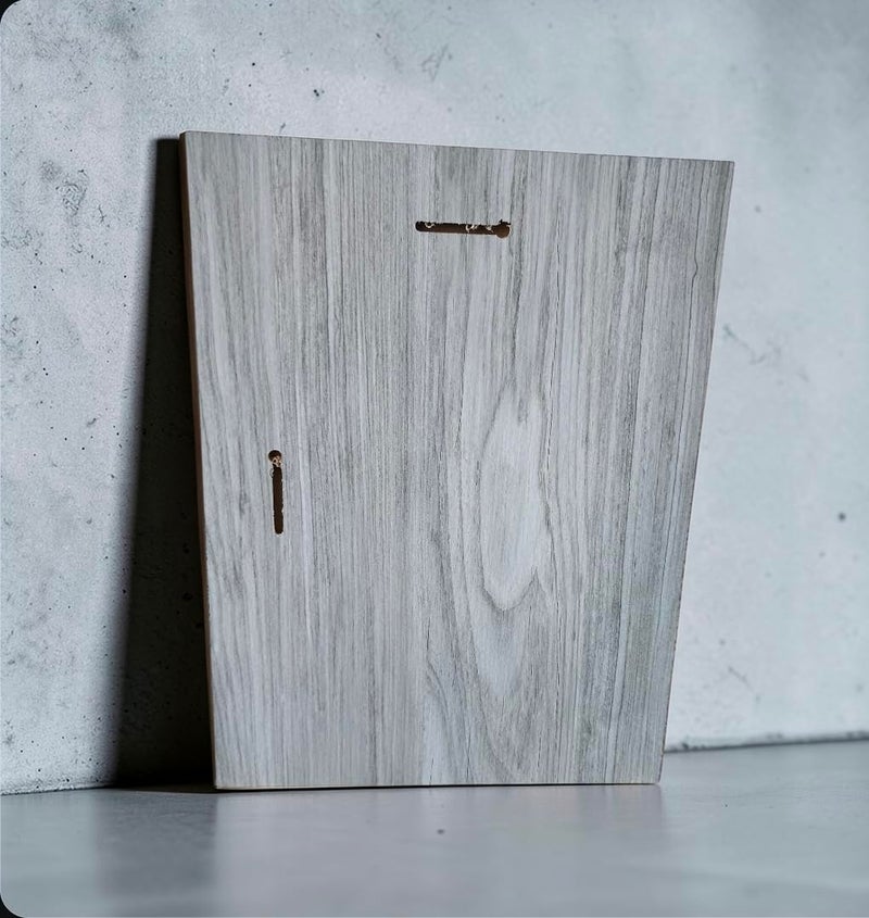 3-piece wall panel with a distinctive Arabic design for the home, 40x30 cm, 12 mm wood, light marble colors, water-resistant, model of the Mu'awwidhat - Image 3