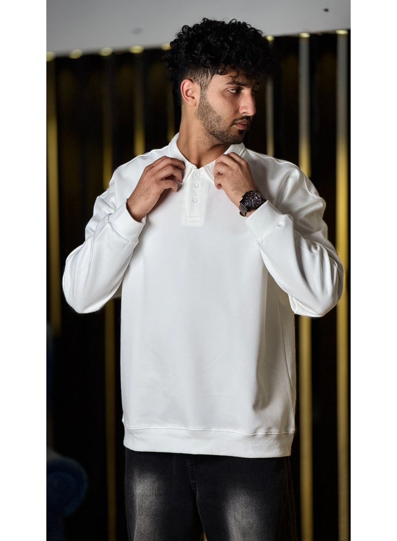 Oversized Polo Sweatshirt