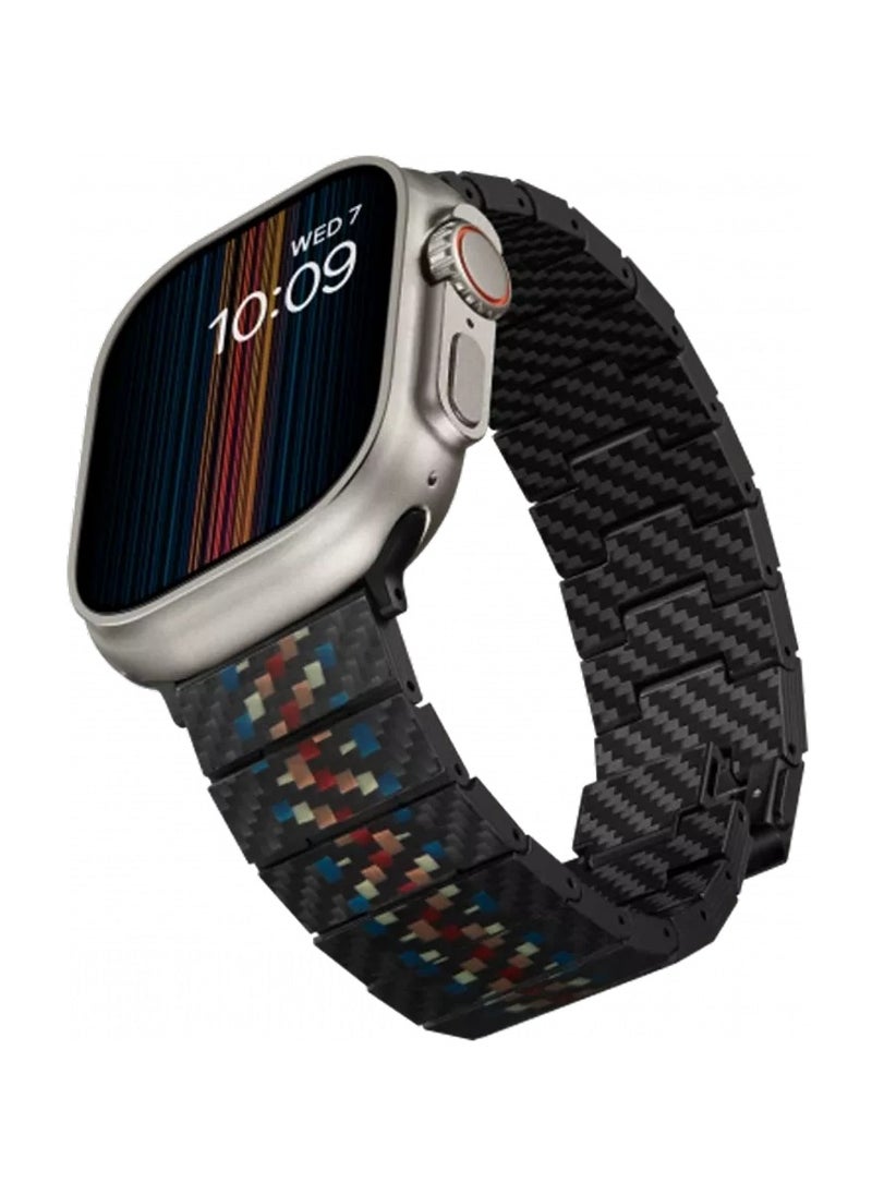 PITAKA - Carbon Fiber Modern Watch Band Gen 2 / Resistant to Scratch and Corrosion / Magnetic Clasp / Stronger but Much Lighter than Steel / Parent Products Apple Watch Series - Black Carbon - Image 1
