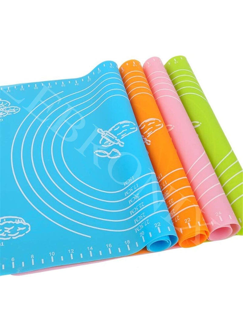 Gopinath Autolink Gopinath Autolink Silicon Fondant Rolling Mat or Silicone Baking Sheet Large with Measurements Stretchable for Kitchen Roti Chapati Cake Pad Cooking Dough Atta Kneading Multicolour  - Image 1