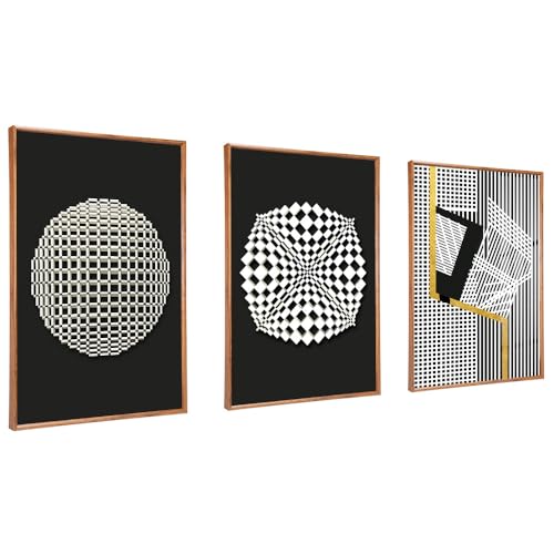 MPLONG Large Wood Grain Color Neutral Abstract Wall Art for Living Room, 3 Piece Boho Canvas Prints Paintings for Walls, Minimalist Geometric Pictures for Hallway Office Wall Decor 16" x 24" x 3 Pieces - Image 5