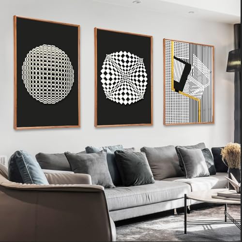 MPLONG Large Wood Grain Color Neutral Abstract Wall Art for Living Room, 3 Piece Boho Canvas Prints Paintings for Walls, Minimalist Geometric Pictures for Hallway Office Wall Decor 16" x 24" x 3 Pieces - Image 1