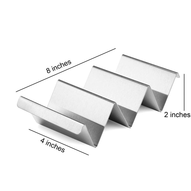 ARTTHOME. Taco Holders 4 Packs - Stainless Steel Taco Stand Rack Tray Style, Oven Safe for Baking, Dishwasher and Grill Safe - Image 2