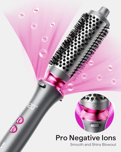wavytalk Thermal Brush, Wavytalk Heatwave Pro 1.5" Ionic Thermal Brush with Bilateral Ionic Outlet for Less Damage, One-Step Shiny Blowout Look, Dark Grey - Image 3