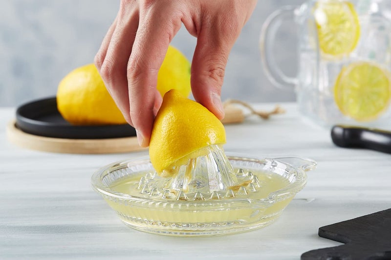 DESTALYA Lemon Squeezer | Citrus Juicer Hand | Crystal Reamer, Manual Extractor with Handle | Pour Spout for Fresh Fruit Juice Lime Orange | Heavyweight Clear Glass - Image 2