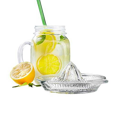 DESTALYA Lemon Squeezer | Citrus Juicer Hand | Crystal Reamer, Manual Extractor with Handle | Pour Spout for Fresh Fruit Juice Lime Orange | Heavyweight Clear Glass - Image 5