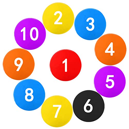 Haploon 10 Pcs Poly Spots, Haploon 9 Inch Non Slip Floor Dots Sport Set for Drills Training Soccer Football Basketball Footwork Teaching Marker Field - Image 1