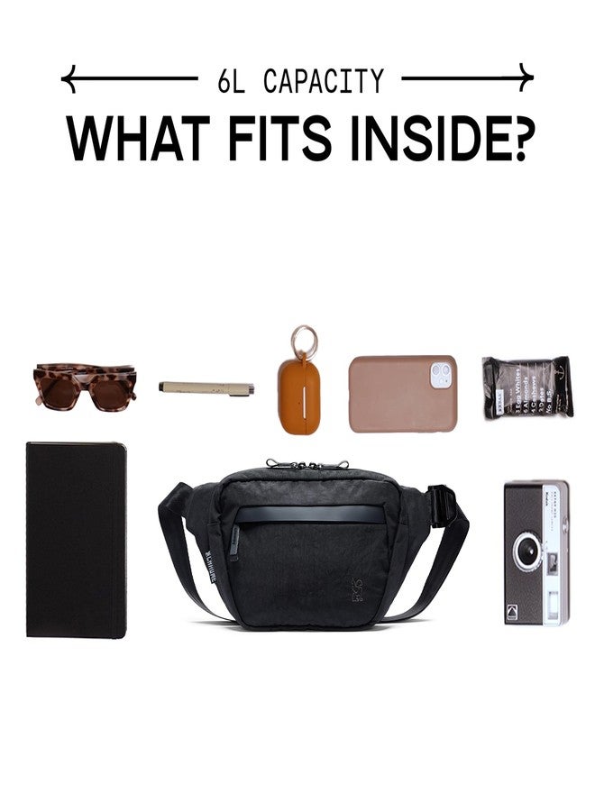 كروم حقيبة كتف سابين من كروم إندستريز للرجال والنساء - حجرة رئيسية كبيرة، مواد معاد تدويرها خفيفة الوزن، وإبزيم معدني قابل للتعديل - 6 لتر، أسود - Image 3