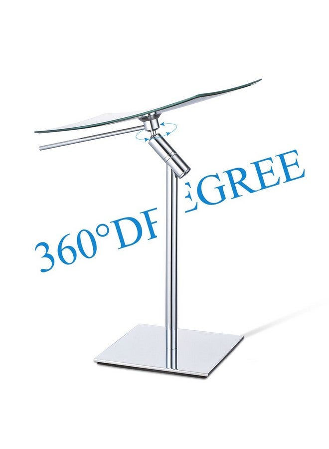 Gecious Table Standing Rectangular Vanity Makeup Mirror With 3X Magnification High Adjustable Made Of 304 Stainless Steel For Hotel Bathroom Polished Chrome - Image 2