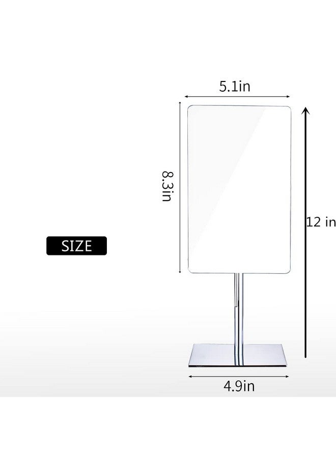 Gecious Table Standing Rectangular Vanity Makeup Mirror With 3X Magnification High Adjustable Made Of 304 Stainless Steel For Hotel Bathroom Polished Chrome - Image 3