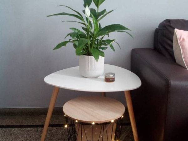 DDS Dream Decor Shoppee Triangle Side Table, Nightstand Coffee End Table for Living Room, Small Spaces, Easy Assembly Home Decor Bedside Table (White, Engineered Wood) - Image 5