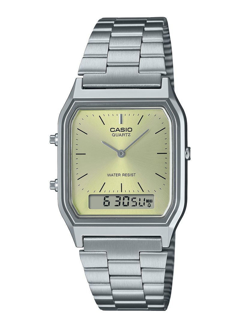 CASIO Analog+Digital Stainless Steel Unisex Watch AQ-230A-9AMQY - Image 1