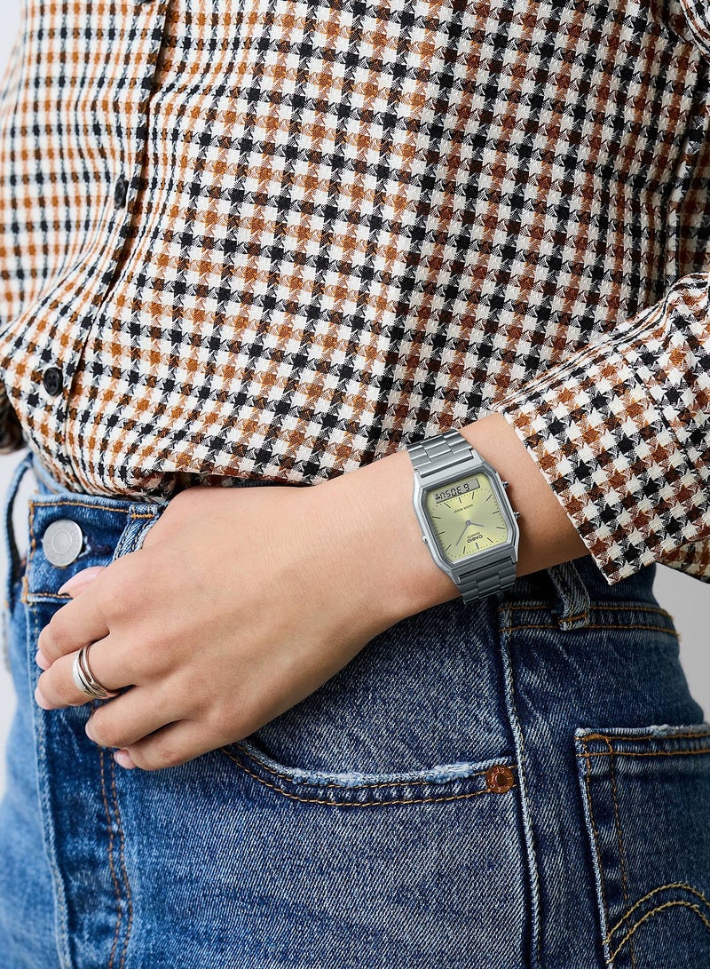CASIO Analog+Digital Stainless Steel Unisex Watch AQ-230A-9AMQY - Image 2