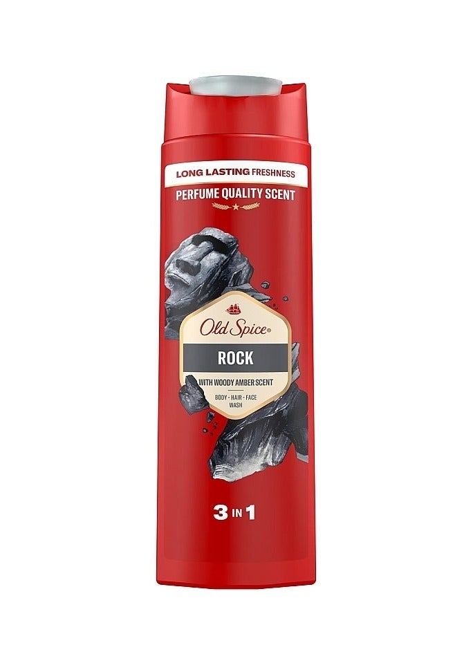 أولد سبايس اولد سبايس غسول للجسم والشعر والجه روك 3 في 1 - 400 مل