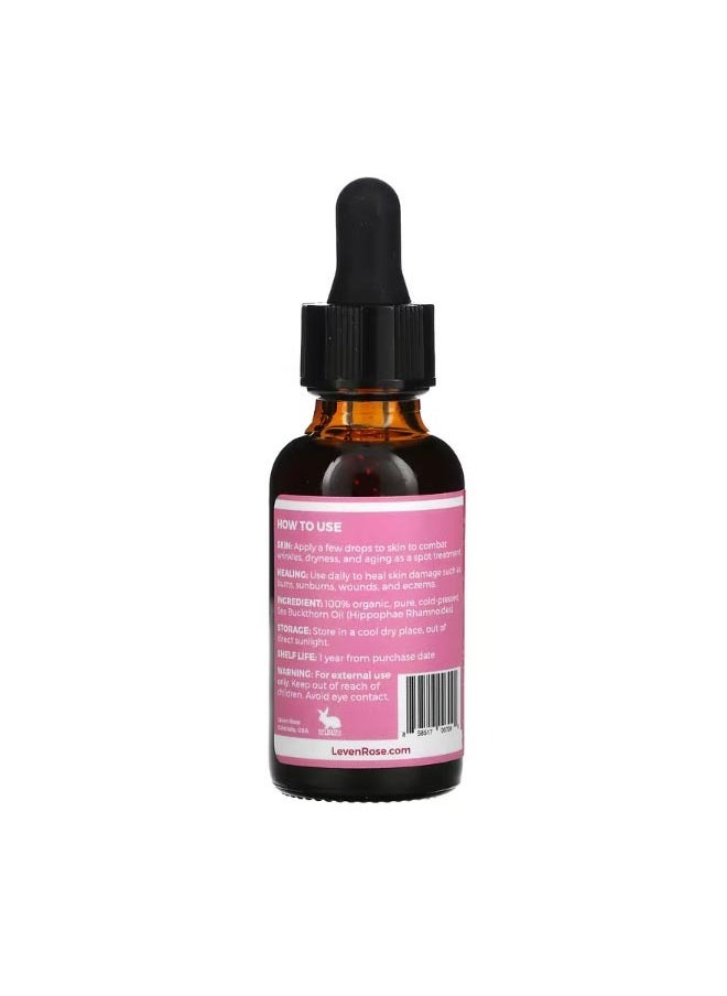 Leven Rose 100 Pure and Organic Sea Buckthorn Seed Oil 1 fl oz 30 ml  - Image 2