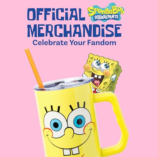 Silver Buffalo SpongeBob SquarePants Stainless Steel Tumbler with Handle, Fits in Standard Cup Holder, 40 Ounces - Image 3