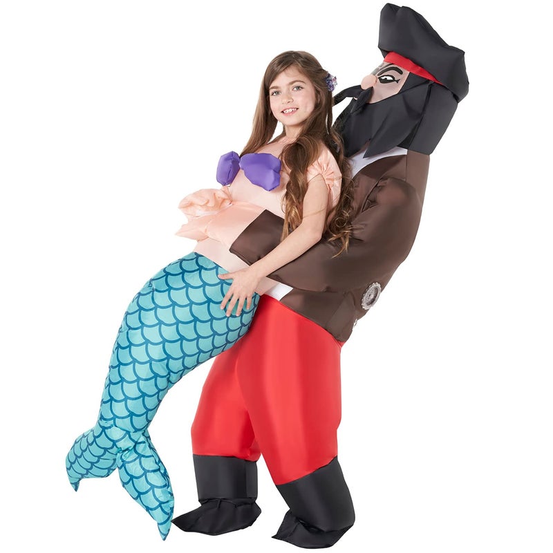 Morph Inflatable Mermaid Costume Kids Blow Up Pirate Costume Children Mermaid Inflatable Costumes for Girls